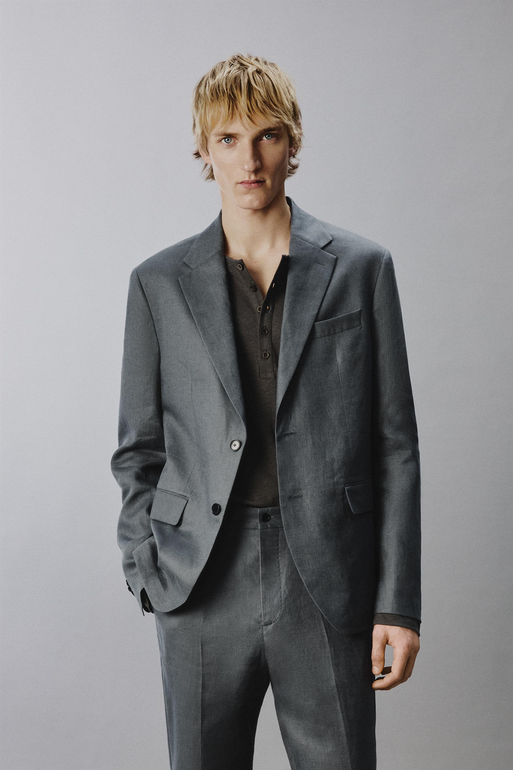 100% LINEN SUIT JACKET